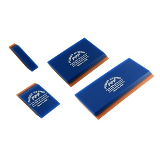 PPF Hybrid 4” special 2 ply squeegee, bevel, orange has 85 durometer, blue 94 durometer, 10 cm