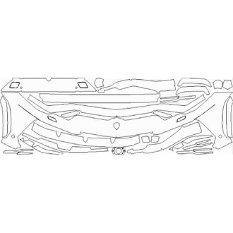 2018- Lamborghini Urus Base Front Bumper with Sensors and Washers pre cut kit