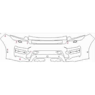 2018- Land Rover Range Rover SVO Design Package Front Bumper with Sensors and Washers pre cut kit