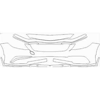 2018- Mercedes C Class AMG C63 With Aero Pkg, AMG C63 S With Aero Pkg Coupe Front Bumper without Sensors pre cut kit