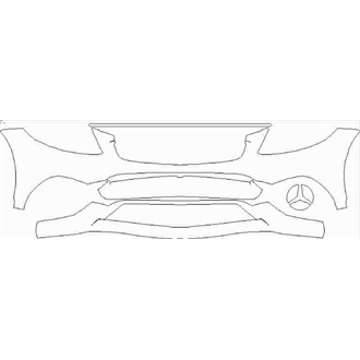 2018- Mercedes C Class Base Coupe Front Bumper without Sensors pre cut kit