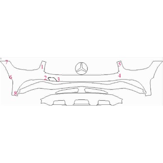 2019- Mercedes GLC Class AMG GLC 43 Coupe Front Bumper pre cut kit
