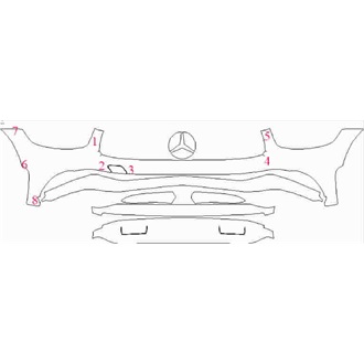 2019- Mercedes GLC Class AMG GLC 43 Coupe Front Bumper with Studio Performance Package pre cut kit