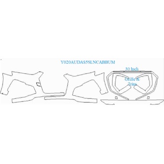 2020- Audi A5 Cabriolet S-Line Front Bumper without sensors and washers pre cut kit