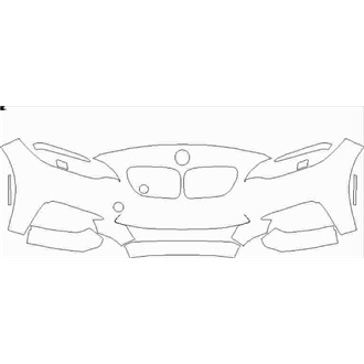 2014- BMW 2 Convertible M Front Bumper without Sensors and Washers pre cut kit