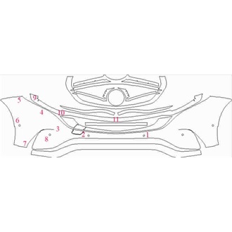 2020- Mercedes EQC AMG Bumper with sensors pre cut kit