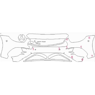 2020- Mercedes E Class AMG E 53 Coupe Front Bumper with Sensors pre cut kit