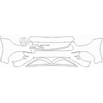 2020- Mercedes E Class AMG E 53 Saloon Front Bumper without Sensors pre cut kit