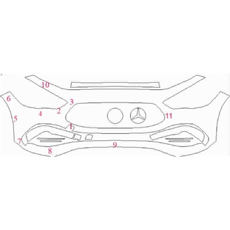 2020- Mercedes GLA Class AMG 35, AMG 45S, Exclusive Edition, AMG Line Front Bumper pre cut kit