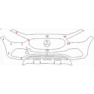 2020- Mercedes GLA Class Sport Front Bumper pre cut kit