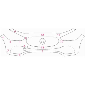 2020- Mercedes GLA Class Sport Front Bumper pre cut kit
