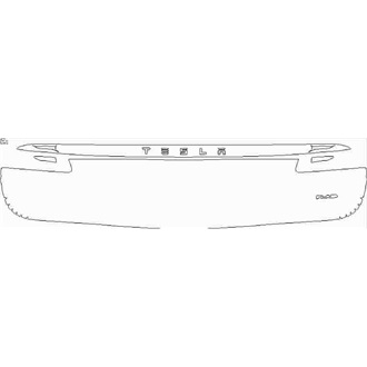 2021- Tesla Model S Long Range, Plaid License Plate Area with "Plaid" Emblem pre cut kit