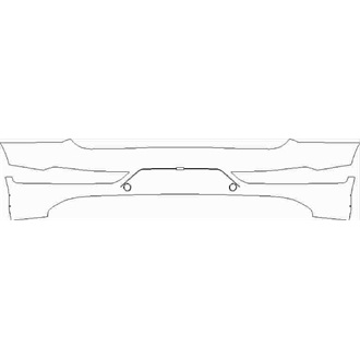 2021- Bentley Bentayga V8, Hybrid Rear Bumper without Sensors pre cut kit