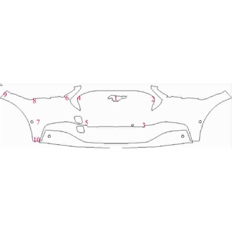 2021- Ford Mustang Mach-E Base Front Bumper with Sensors and Center Camera pre cut kit
