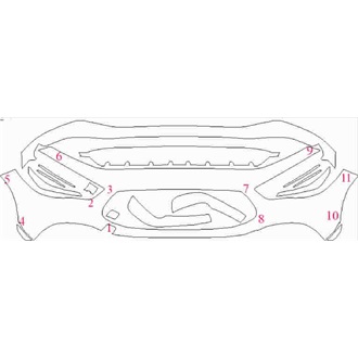 2021- Mercedes GLA Class AMG 45 with AMG Aerodynamics pkg, AMG 35 with AMG Aerodynamics pkg Front Bumper pre cut kit