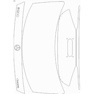 2021- Mercedes S Class Base Saloon Standard Wheelbase Rear Deck Lid with "S500" and "4matic" Emblems pre cut kit