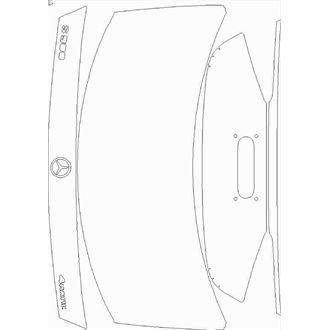 2021- Mercedes S Class Base Saloon Standard Wheelbase Rear Deck Lid with "S500" and "4matic" Emblems pre cut kit