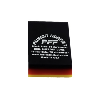 Fusion PPF Hornet 2” special 3 ply squeegee, bevel, black side is 80 durometer, the yellow is 70 durometer