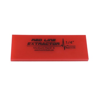 Fusion Red Line Extractor 1/4” thick squeegee blade, 12,5 cm long, durometer 95, no bevel