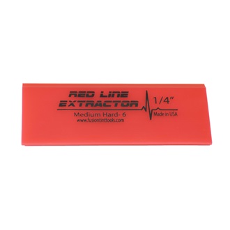 Fusion Red Line Extractor 1/4” thick squeegee blade, 12,5 cm long, durometer 95, double bevel