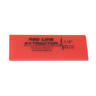 Fusion Red Line Extractor 1/4” thick squeegee blade, 12,5 cm long, durometer 95, double bevel