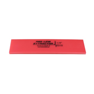 Fusion Red Line Extractor 1/4” thick squeegee blade, 20 cm long, durometer 95, no bevel