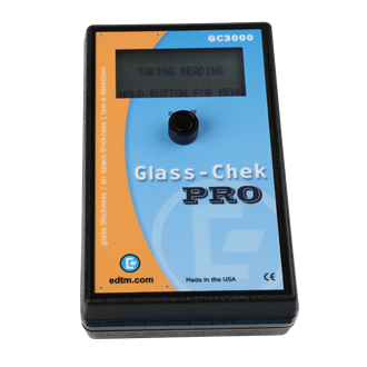 Glass thickness and air gap measuring device with low-e detector