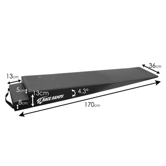 Race Trailer Ramp low ramp, angle degree 4°, 13 cm high, 2 pcs/set