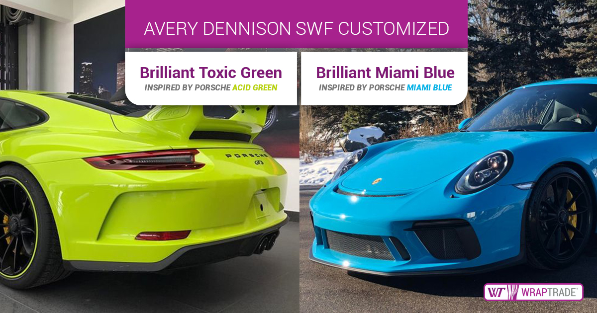 Avery Dennison Swf Based On Porsche Acid Green Miami Blue